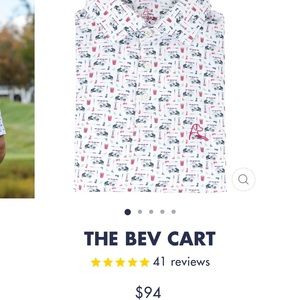 NWT Rhoback “The Bev Cart” Polo Size L